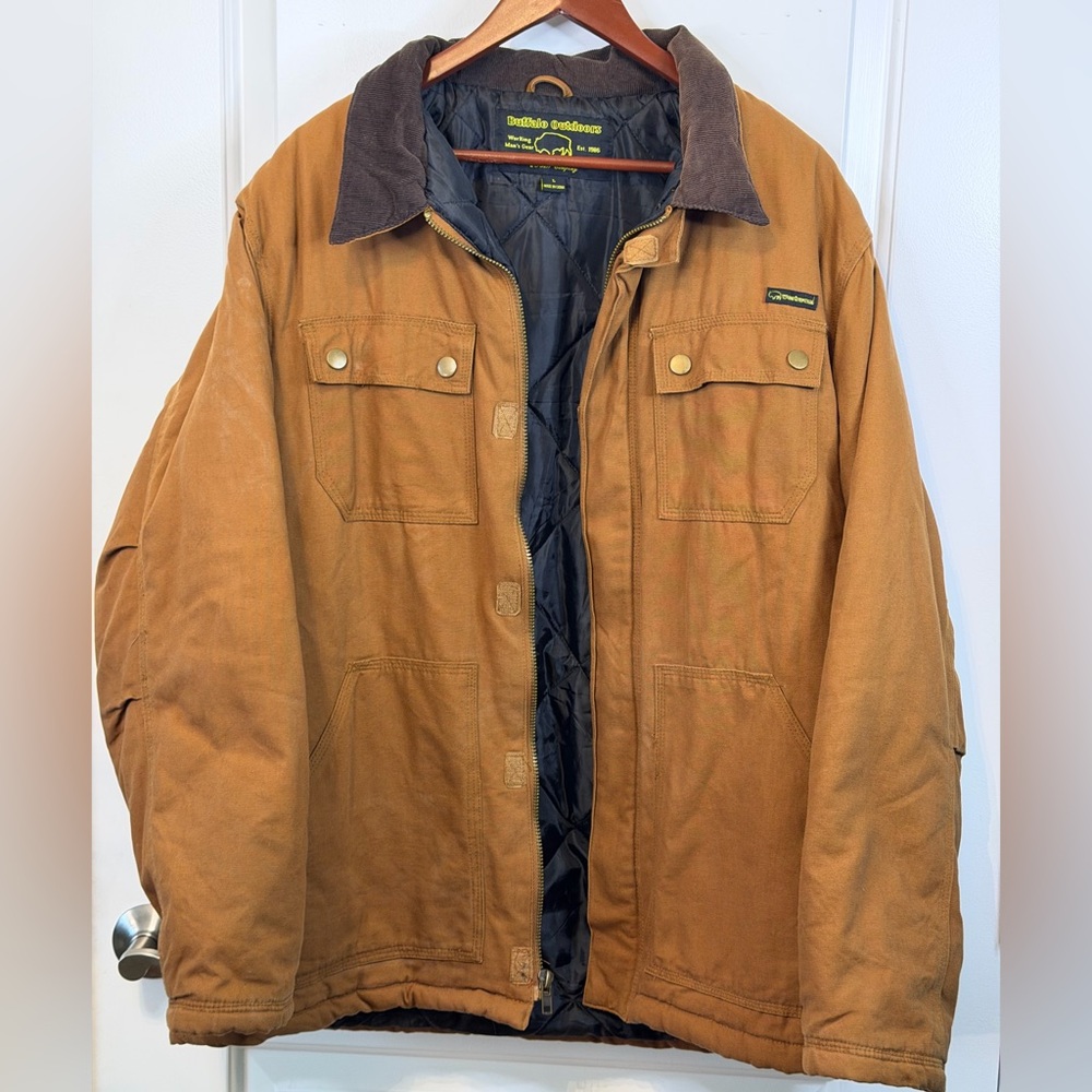 Men's Buffalo‎ Outdoors Workwear Brown Cargo Utility  Jacket - Picture 2 of 9
